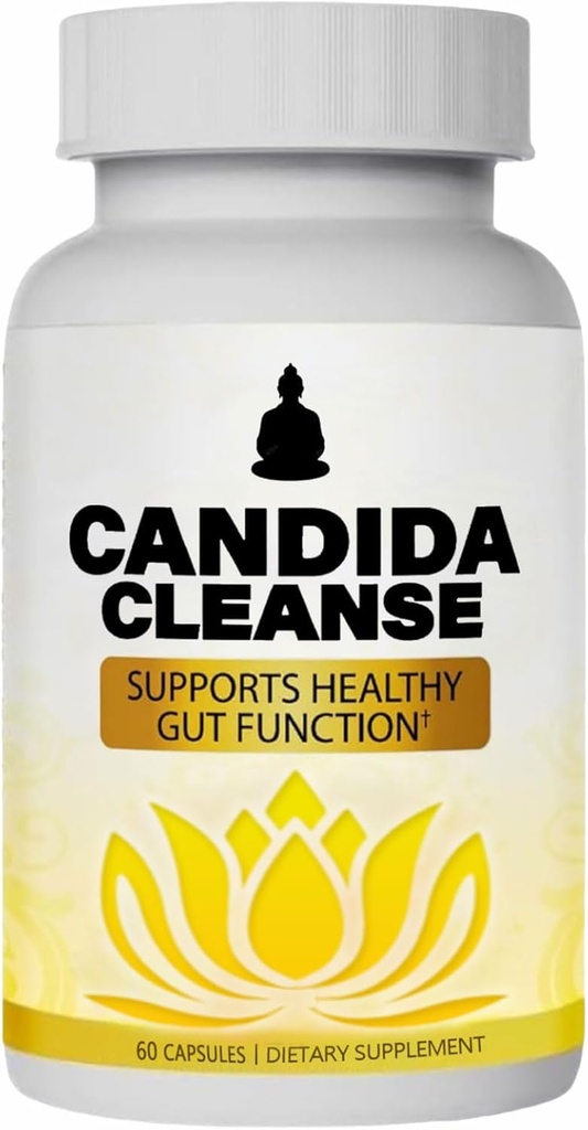 Candida Cleanse - Gut & Colon Support, Advanced Probiotic & Herbal Formula, Natural Herbal Formula, Oregano Leaf, Wormwood, Black Walnut, Caprylic Acid-1 for Men &amp; Women, 60 cápsulas
