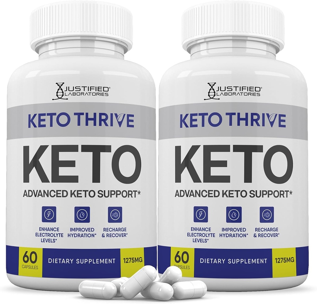 (2 Pack) Keto Thrive Keto ACV Pills 1275MG Keto Support Blend Capsule Alternative to Keto ACV Gummies Formulado con Apple Cider Vinegar Extra Virgin Olive Oil Powder Green Tea Leaf 120 cápsulas