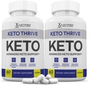 (2 Pack) Keto Thrive Keto ACV Pills 1275MG Keto Support Blend Capsule Alternative to Keto ACV Gummies Formulado con Apple Cider Vinegar Extra Virgin Olive Oil Powder Green Tea Leaf 120 cápsulas