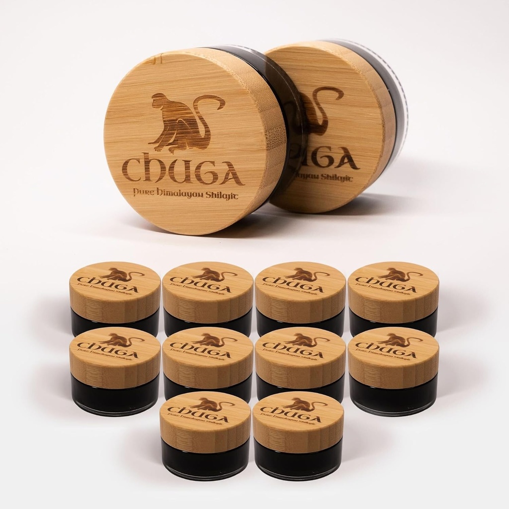 Chuga Shilajit Authentic Himalayan Shilajit Resin  durable Naturally Sourced Grade A Shilajit ← 150 Servings per 35 Gram Jar (Pack of 12)