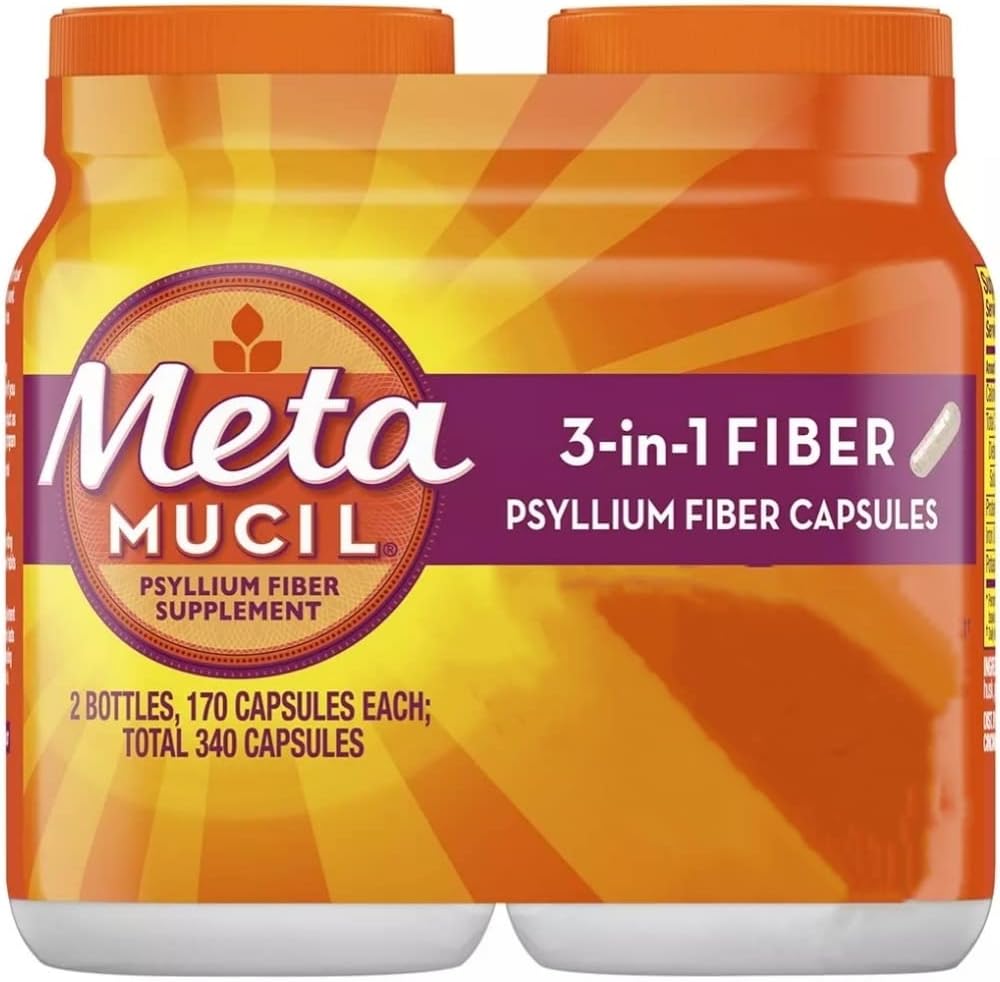 Terapia de fibra de metamucil para regularidad, Suplemento de fibra, 340 cápsulas