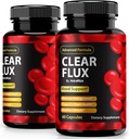 (2 Pack) Píldoras Flux claras, cápsulas oficiales ClearFlux, soporte natural, soporte premium para mantener niveles estables y circulación saludable, revisión natural de la salud del fluido (120 cápsulas)