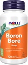 AHORA Suplementos de alimentos, Borón 3 mg (Glicina orgánica), Apoyo estructural*, 100 cápsulas de verduras