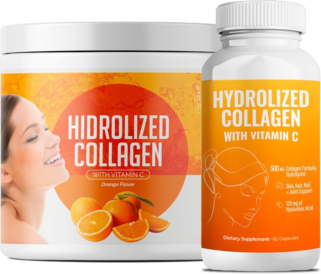 Hidrolyzed Collagen Powder Suplemento ← Promueve el cabello, la uñas, la piel, el hueso, la salud conjunta, la salud de Gut ← Hidrolyzed Grass Fed Collagen Peptides ØCollagen for Women TEN 200gr (Bundle 2)