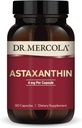 Dr. Mercola Organic Astaxanthin - 4 mg Astaxanthin - Powerful Antioxidant Support - Organic Microalgae Extract - Non-GMO, Gluten-Free &amp; Soy-Free - 90 cápsulas (90 piezas)