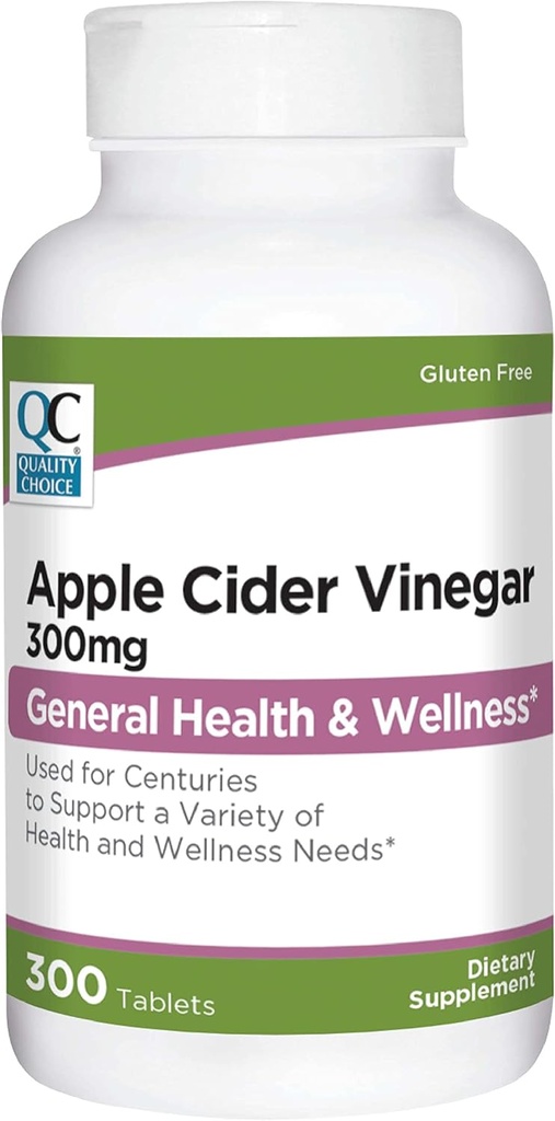 Opciones de calidad Vinagre de la sidra de Apple 300 mg - Salud General y Bienestar - Suplemento dietético en 300 Conteo Botellas de Tabletas