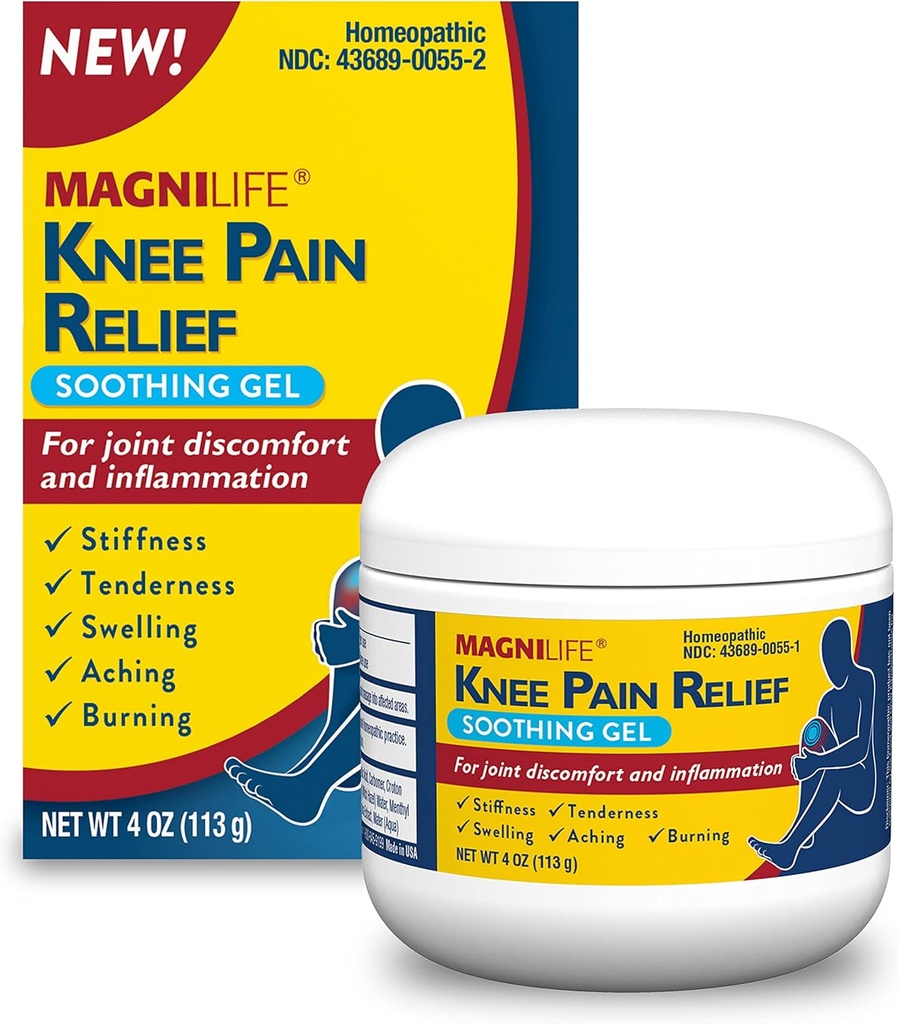 MagniLife Knee Pain Relief Soothing Gel, reduce la hinchazón " Inflamación de los músculos doloridos, el trastorno conjunto, las lesiones - All-Natural Arnica - 4oz.