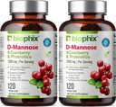 biophix D-Mannose 1000mg Capsules with Cranberry & Probiotics - D Mannose Supplements for Women - D-Mannose Pills for Urinary Tract & Bladder Health Support - Digestive Well-Being - 120 Vcaps 2 Pack