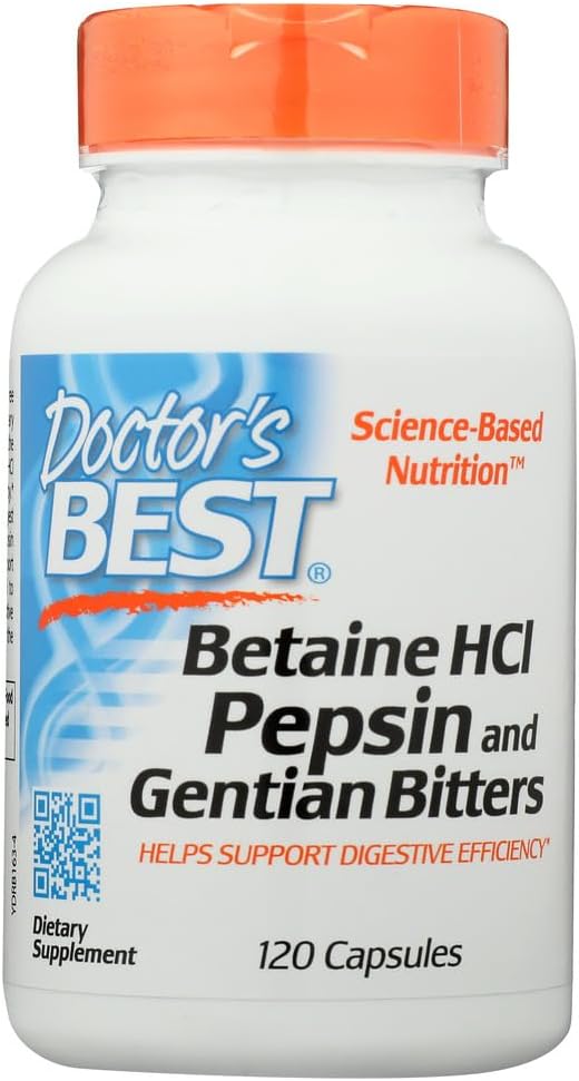 El mejor médico, Betaine HCL Pepsin " Gentian Bitters