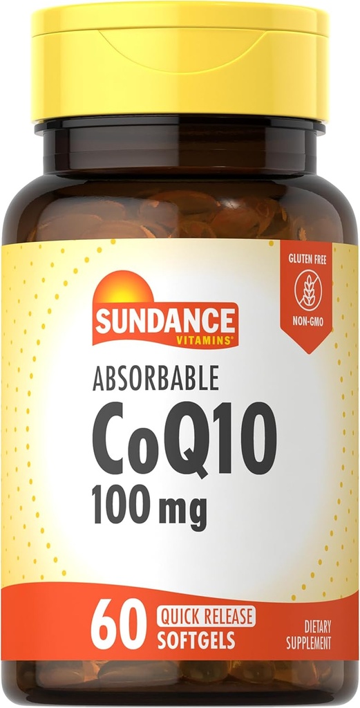 Sundance CoQ10 100mg | 60 Absorbable Softgels | With Black Pepper Extract | Non-GMO and Gluten Free Supplement