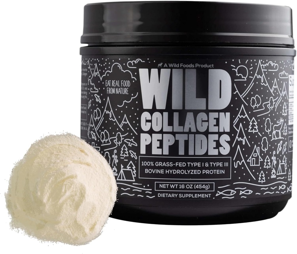 Péptidos de colágeno silvestre Polvo de la antigua dieta desfavorada pólvora para hombres " mujeres " viven no transgénicos, Keto " Paleo Friendly Supplements  durable (16 oz)