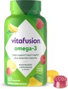 Vitafusion Omega-3 Gummy Vitaminas, Berry Lemonade Flavored, Heart Health Vitamins(1) Con Omega 3 EPA/DHA y Vitaminas A, C, D y E, América Número 1 Marca de vitaminas, 60 Day Supply, 120 Con