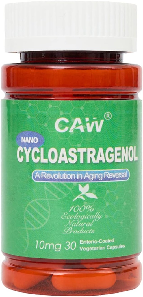 CAW Nano Cycloastragenol 98% 10mg 30 Caps  durable Anti-Aging Telomere Longitud ← Reparación de ADN, Hecho en EE.UU.