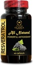 Resveratrol Extract Supplement, Antioxidant Support, Anti-Aging Formula, 60 cápsulas