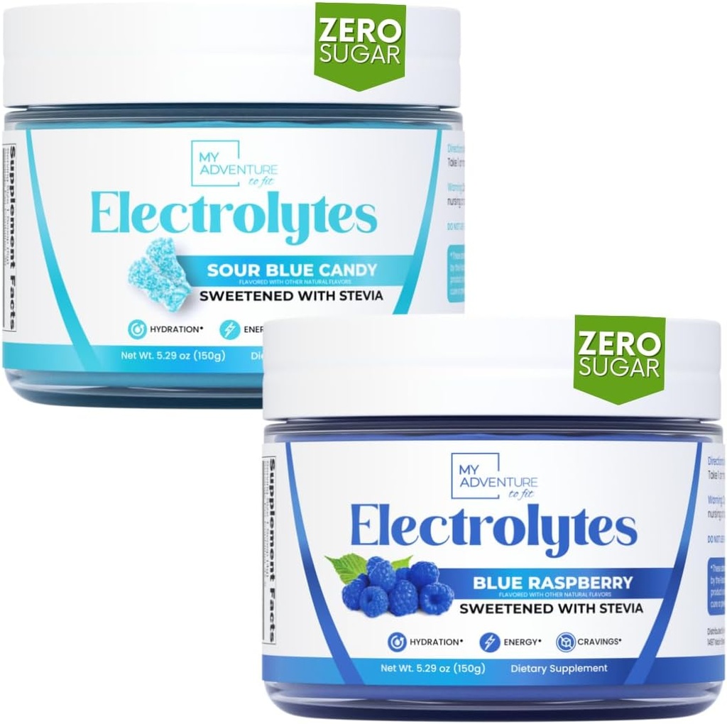 Mi aventura para ajustar electrolitos de hidratación Polvo con azúcar cero, acolchado, frambuesa azul y sabores azules amargos