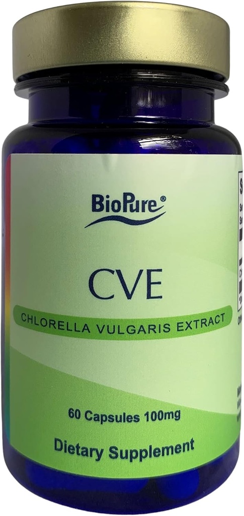 BioPure CVE Chlorella Vulgaris Extract – Nutrient-Dense, Nutraceutical Superfood Empaquetado con proteínas, vitaminas, minerales & ácidos que soporta el metabolismo, la desintoxicación – 60 cápsulas