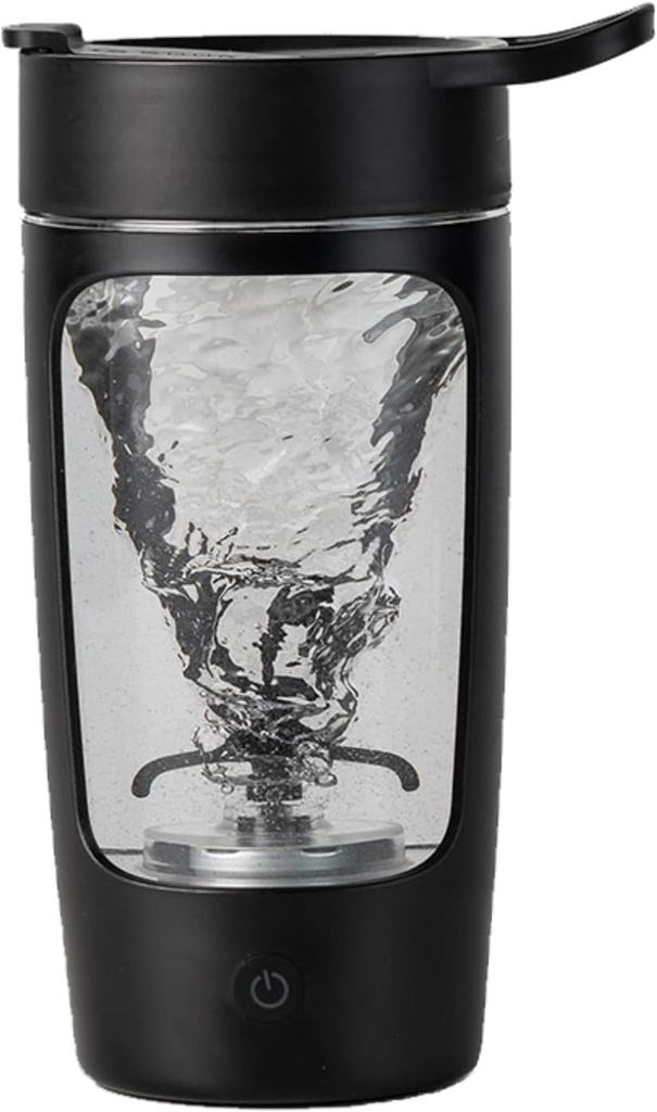 Botella de agitador eléctrico, botellas de afeitado para mezclas de proteína,  sometida Tritan ← BPA Gratis Solución de mezclador portátil, tazas de afeitado recargables y sacudidas de reemplazo de carne, 22 oz(Negro)