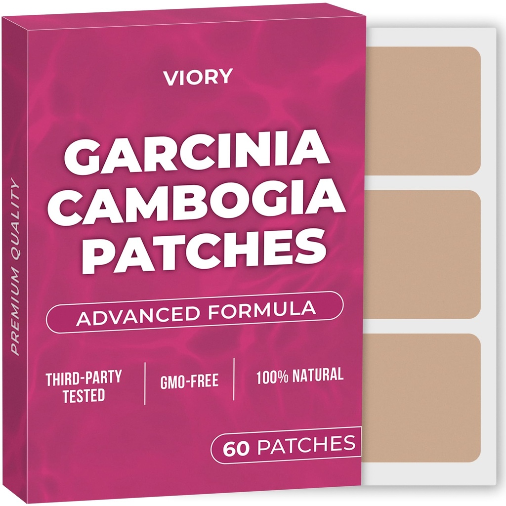 Garcinia Cambogia Patches (Pack of 60) - 100% Natural Patch for Women and Men - con B12 &amp; Potasio - Energía, Focus &amp; Body Support - Fórmula mejorada