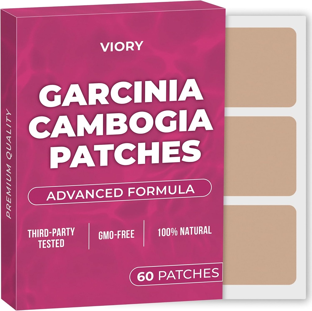 Garcinia Cambogia Patches (Pack of 60) - 100% Natural Patch for Women and Men - con B12 &amp; Potasio - Energía, Focus &amp; Body Support - Fórmula mejorada