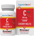 Fuente superior Vitamina C 500 mg "Sour" Cherry Melts - Suplemento diario de vitaminas Immune Health - Vitamina C Formula Aids Cell Health - 90 Sublingual Dissolving Tablets