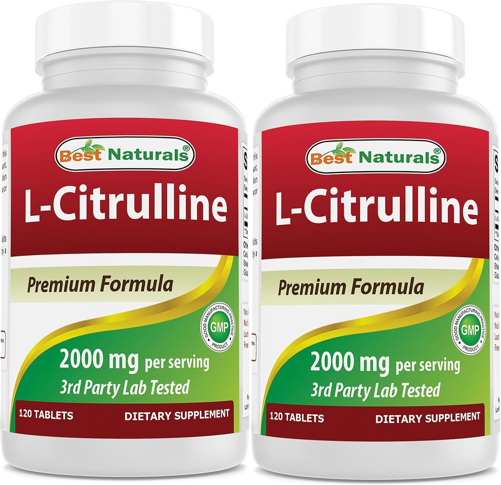 Best Naturals L-Citrulline 2000mg/Serving - Non-GMO - Gluten Free - 120 Tablets (120 Cuenta (Pack of 2))