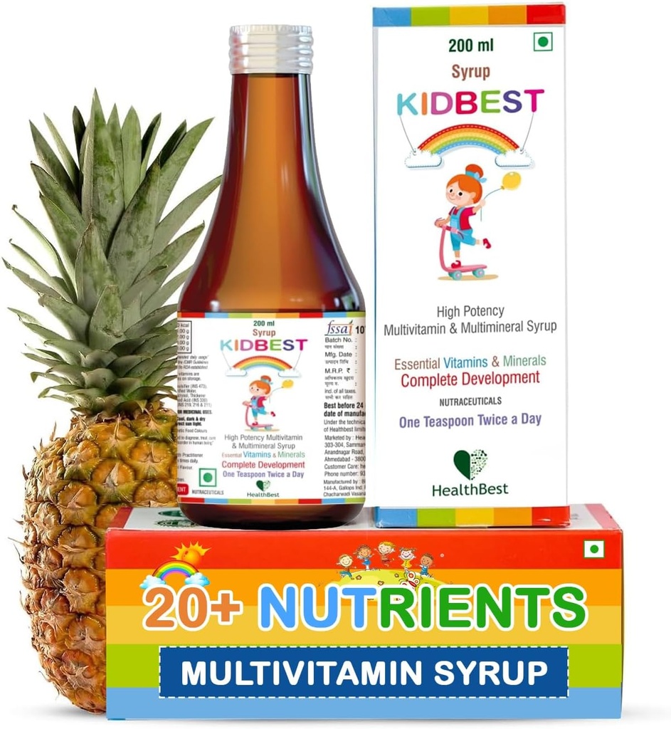 Brote multivitamínico más pequeño para niños 3-13 años – Fórmula líquida con 20 Nutrientes para la competencia, la inmunidad y el crecimiento – Vitaminas diarias sabrosas para niños más fuertes