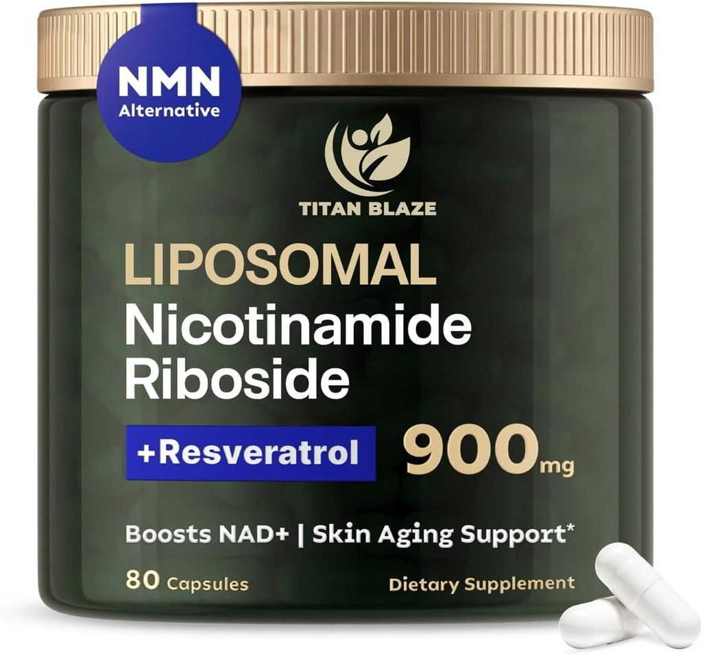NAD+ Nicotinamide Riboside with Resveratrol " Quercetin NMN Alternative – Premium Anti-Aging Supplement for Energy, Focus, and Cellular Support – 80 High-Purity Capsules 900mg