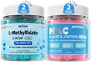 L-MetilFolate 15mg &amp; Methyl B12 Gummies + NAC Gummies, 600mg N-Acetyl Cysteine Supplement