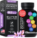 Suplementos de Saffron optimizados - 88.5mg Extracto puro de Saffron para el soporte de Mood, Focus, Energy - Plus Crocin, Crocetin, Kaempferol - Gluten-Free, Non-GMO - 1-a-Day 60 cápsulas