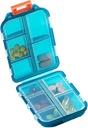 Organizador de píldoras de viaje - Travel Medicine Case Kit - Pocket Daily Pharmacy Container - dispensador de medicamentos de viaje para el almacenamiento de suplementos de vitaminas de aceite de pescado (Green)