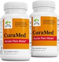 Terry Naturalmente CuraMed Agudo Dolor Alivio - Suplemento con BCM-95 Curcumin &amp; BOS-10 Boswellia - Black Sesame Semilla Aceite para apoyar Alivio de la Incomodidad Ocasional - 60 geles líquidos (Pack of 2)
