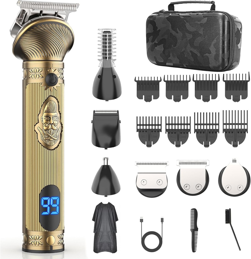 Trimmer de barba para hombres, Afeitadoras eléctricas de viaje para hombres con caso, Clipper de pelo sin cordones, kit de baño para bigote corporal cara - 180 minutos Afeitar, regalos para él " Padre