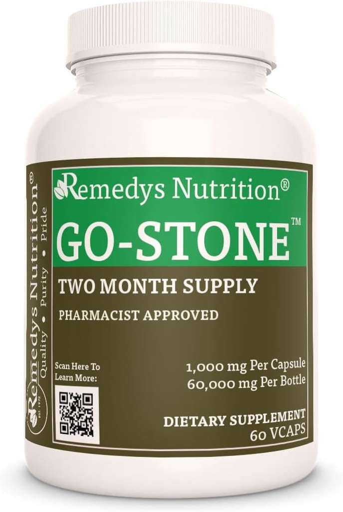 Nutrición de Remedy Go StoneTM Kidney & Gallbladder Ø 1000 mg, 60 cápsulas veganas suplemento dietético de hierbas