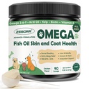 ZEBORA Omega 3 Fish Oil for Dogs, Wild Caught Dog Fish Oil, EPA & DHA, Krill Oil, Kelp, Skin and Coat Supplement, Anti Itch & Shedding, Support Dry Skin, Joint Health, Dog Allergy Relief