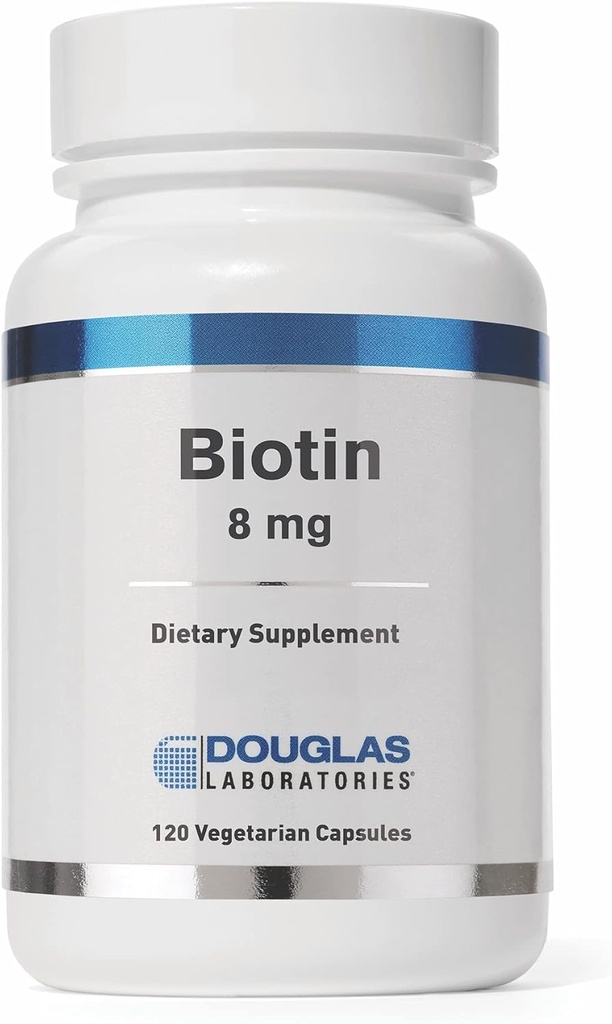 Douglas Laboratories Biotin 8 mg tención Vitamina B7 para apoyar la producción de enzima y la función de nervios TEN 120 cápsulas