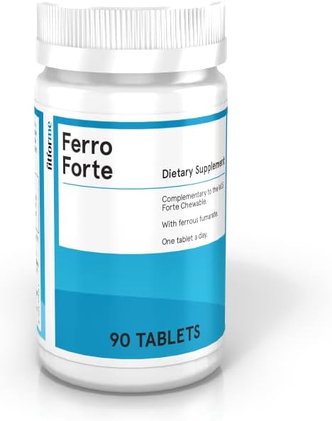 FitForMe Bariatric Multivitaminas Iron Suplemento Después de Bypass Gástrico - Uno a día Ferro Forte Tablet - 90 Días Suministro de Hierro Ferroso (Booster de Hierro para Forte Chewable)