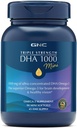 GNC triple fuerza DHA 1000 Mini Omega 3 Suplemento, 1000 mg, ultra concentrado, alta potencia, apoya el desarrollo del cerebro y la visión saludable, la carga, 90 mini Softgels, 45 SVG, 45 Day Supply