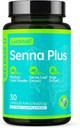 LuckTell Senna Plus 15-Day Cleanse - Gentle Gut Cleanse Detox para Hombres con Senna, Cascara Sagrada, Psyllium Husk & MCT Oil, Nature Colon Cleanse with Probiotics, Made in USA,30 Capsules