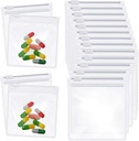 Zonon Pill Pouch Bags Zippered Reusable Pill Baggies Clear Plastic Bags Self Sealing Travel Medicine Organizer Storage with Slide Lock for Cod Liver Oil, and Small Items(48 piezas)