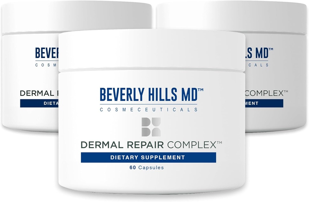 Beverly Hills MD Dermal Repair Anti-Aging Supplement - Hyaluronic Acid, Collagen, Vitaminas para Smooth, Plump Skin (3)