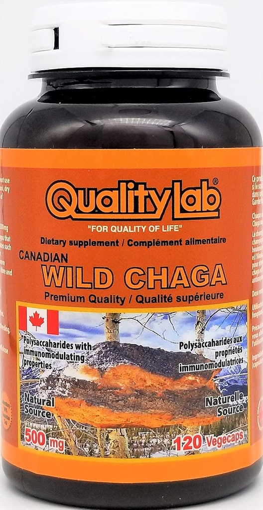 Suplemento Salvaje Chaga 500 mg 120 vegecaps (Made in Canada)