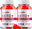 (2 Pack) Pure Slim Keto ACV Gummies - Advanced Formula PureSlim Keto Plus ACV Gummies Apple Cider Vinegar Pure Slim ACV Gummies Suplemento dietético Comentarios Hombre Mujeres (120 Gummies)