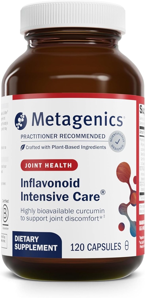Metagenics Inflavonoid Intensive Care - Curcumin, Boswellia, Ginger & Fenugreek - Supports Joint Comfort, Immune Health & Normal Inflammatory Response - Non-GMO, Gluten-Free, Vegetarian - 120 cápsulas