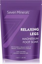 Siete patas relajantes Magnesium Chloride Flakes 3lb – Absorbs Better Than Epsom Salt - Unique Foot Soak Formula for Tired Legs and Leg Cramps - con Orange, Cedarwood & Lavender