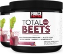 Factor de fuerza Beta de remolacha Total Powder mix Superfood con nitratos para soportar la circulación, óxido nítrico, energía, resistencia y resistencia, suplemento cardiovascular de salud cardíaca, 60 servidos, 2-Pack