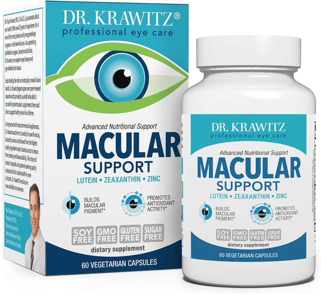 Macular Support with Lutein, Zeaxanthin Zinc (60 Vegetarian Capsules)