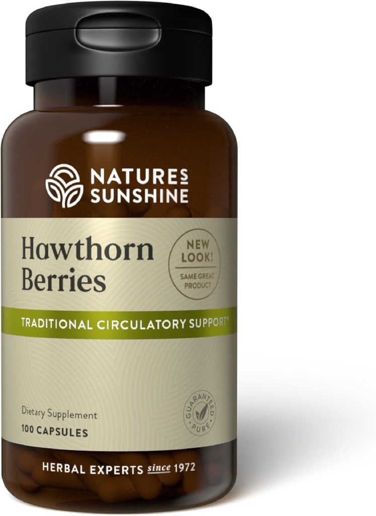 Sunshine Hawthorn Berries, 100 Capsules ← Ayuda a mejorar la función del músculo cardíaco y proporciona soporte para el sistema circulatorio