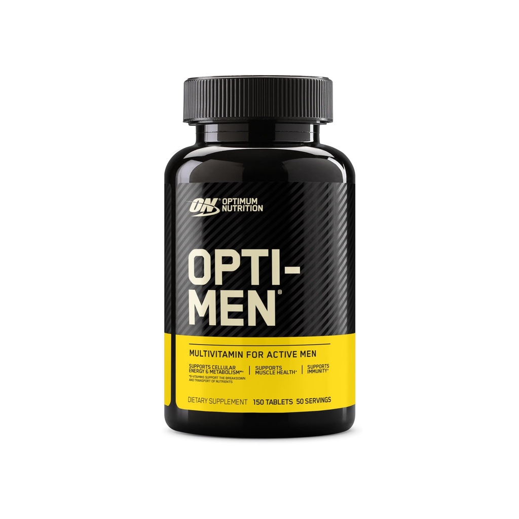 Optimum Nutrition Opti-Men, Vitamina C, Zinc y Vitamina D, E, B12 para Immune Support Mens Daily Multivitamin Suplemento, 150 Conde (Packaging May Vary)