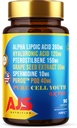 AJS Pure Cell Youth 6X PRO, 90 cápsulas -PQQ 40mg, R-Lipoic Acid 360mg, Sodium Hyaluronate 120mg, Pterostilbene 150mg, Grape Seed Extract 50mg, Spermidine 10mg