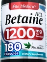 FITO MEDIC'S Lab TEN Betaine hcl ANTE Betaine Hydrochloride TEN180 Capsules TEN1200 mg ANTEBetaine ANTE Betaine Hydrochloride Supplement.